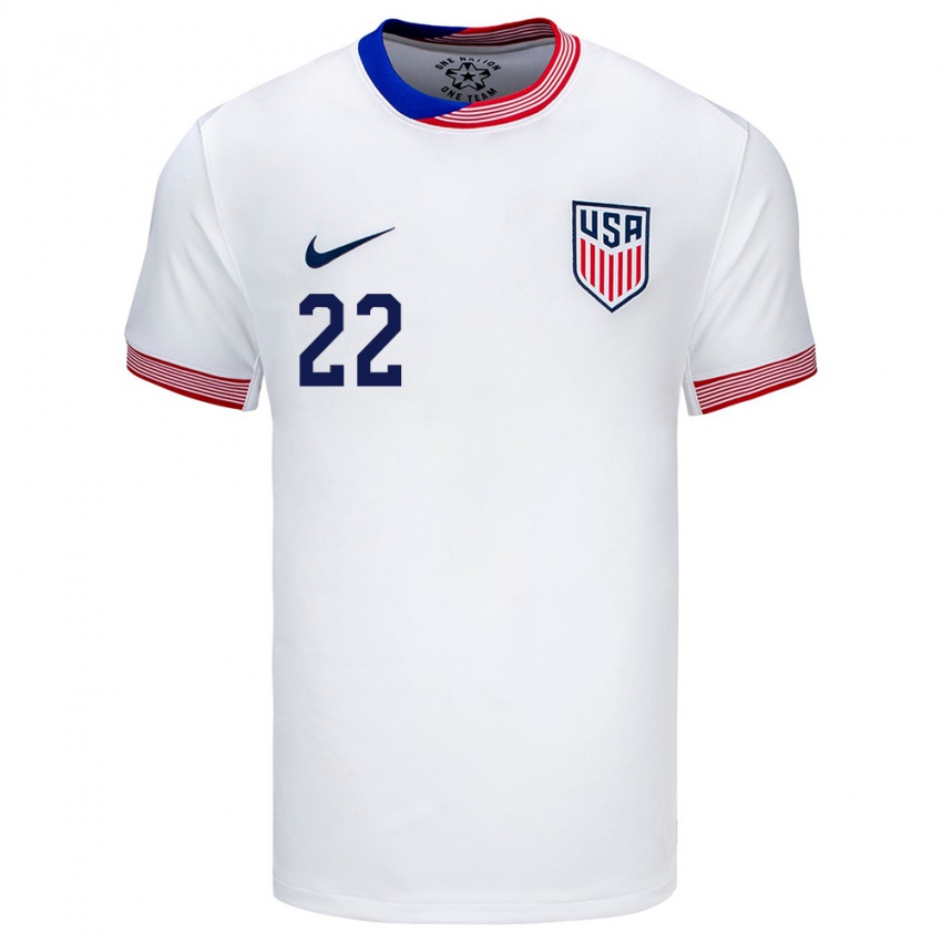 Homme Maillot États-Unis Deandre Yedlin #22 Blanc Tenues Domicile 24-26 T-Shirt Suisse