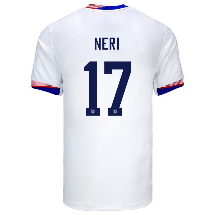 Herren Vereinigte Staaten Rodrigo Neri #17 Weiß Heimtrikot Trikot 24-26 T-Shirt Schweiz