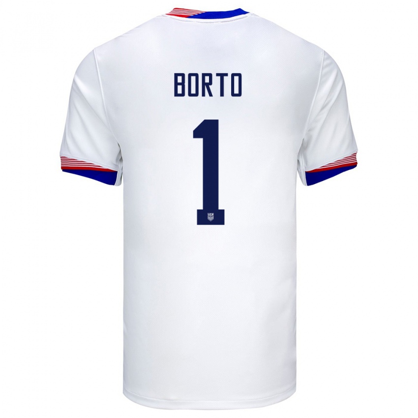 Homme Maillot États-Unis Alexander Borto #1 Blanc Tenues Domicile 24-26 T-Shirt Suisse