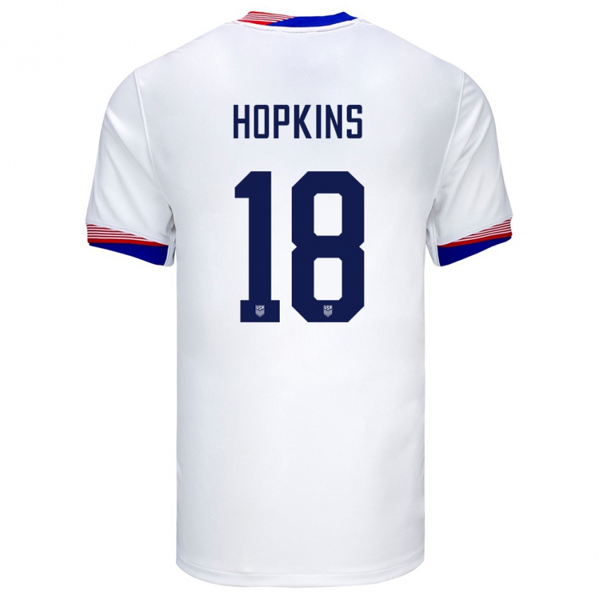 Herren Vereinigte Staaten Jackson Hopkins #18 Weiß Heimtrikot Trikot 24-26 T-Shirt Schweiz