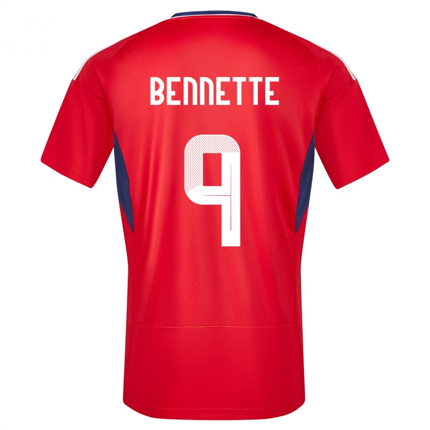 Homme Maillot Costa Rica Jewison Bennette #9 Rouge Tenues Domicile 24-26 T-Shirt Suisse
