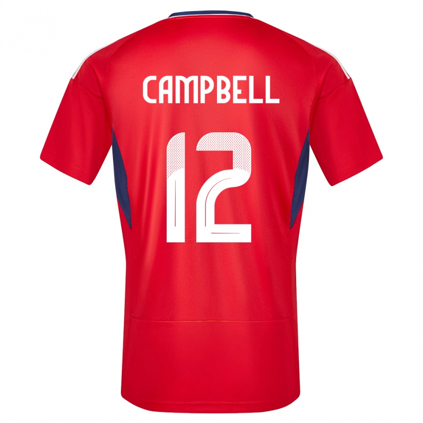 Homme Maillot Costa Rica Joel Campbell #12 Rouge Tenues Domicile 24-26 T-Shirt Suisse