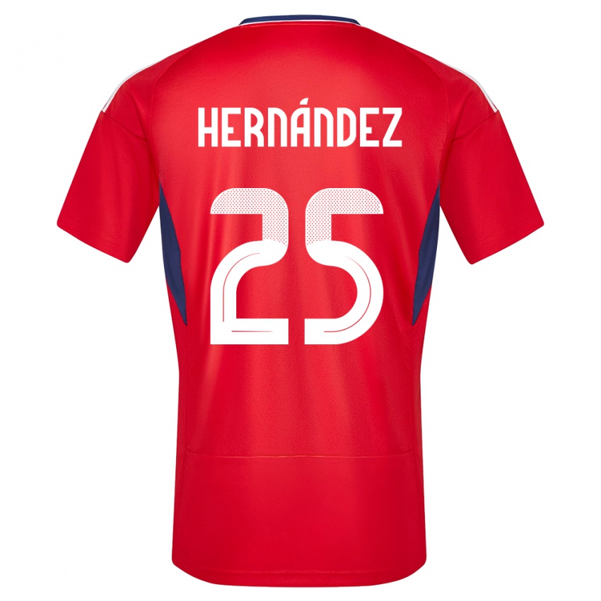 Homme Maillot Costa Rica Anthony Hernandez #25 Rouge Tenues Domicile 24-26 T-Shirt Suisse
