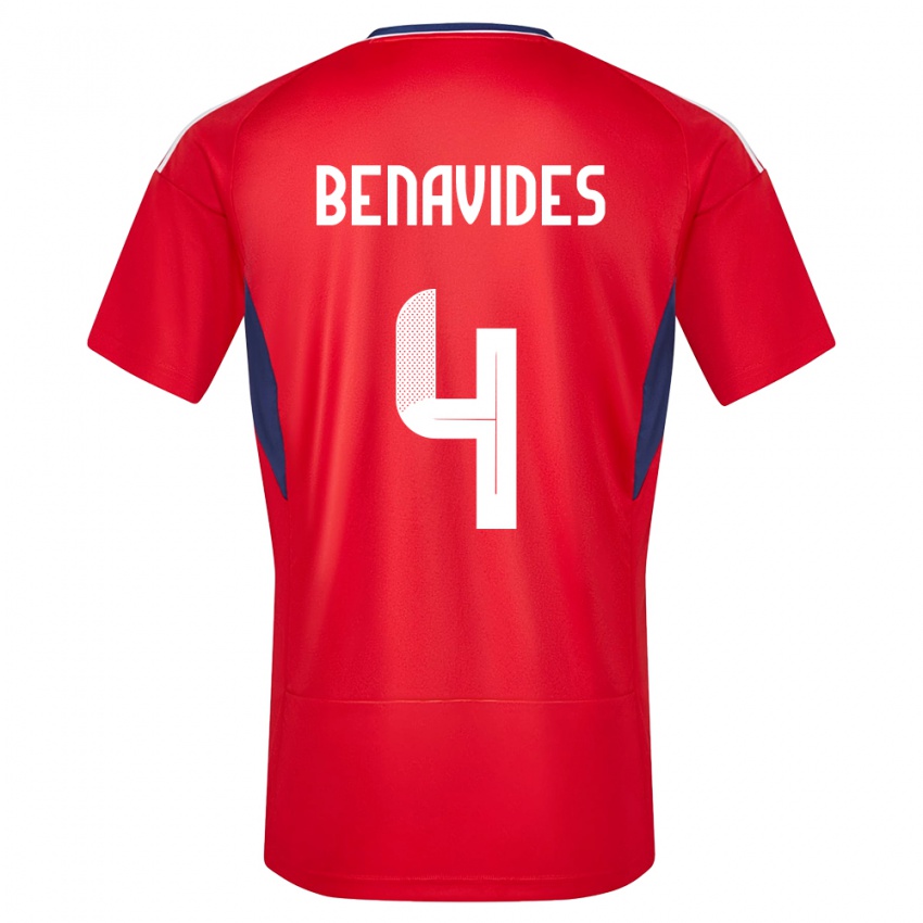 Herren Costa Rica Mariana Benavides #4 Rot Heimtrikot Trikot 24-26 T-Shirt Schweiz