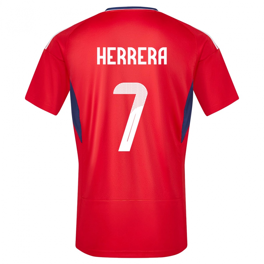 Homme Maillot Costa Rica Melissa Herrera #7 Rouge Tenues Domicile 24-26 T-Shirt Suisse