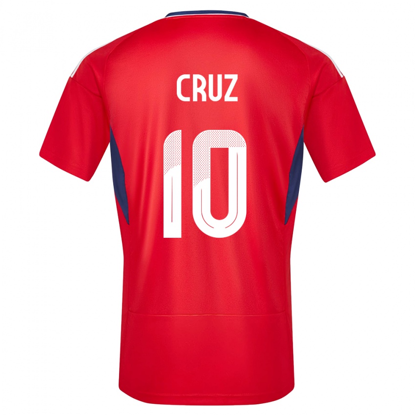 Homme Maillot Costa Rica Shirley Cruz #10 Rouge Tenues Domicile 24-26 T-Shirt Suisse