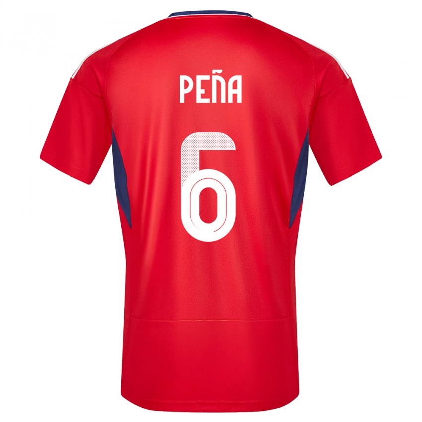 Homme Maillot Costa Rica Ricardo Pena #6 Rouge Tenues Domicile 24-26 T-Shirt Suisse