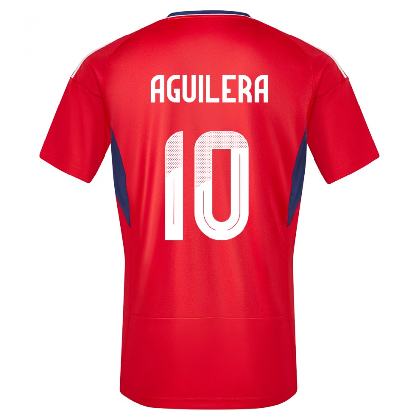 Homme Maillot Costa Rica Brandon Aguilera #10 Rouge Tenues Domicile 24-26 T-Shirt Suisse
