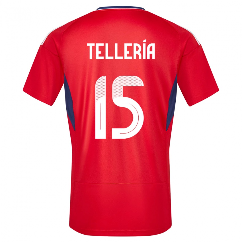 Homme Maillot Costa Rica Jostin Telleria #15 Rouge Tenues Domicile 24-26 T-Shirt Suisse