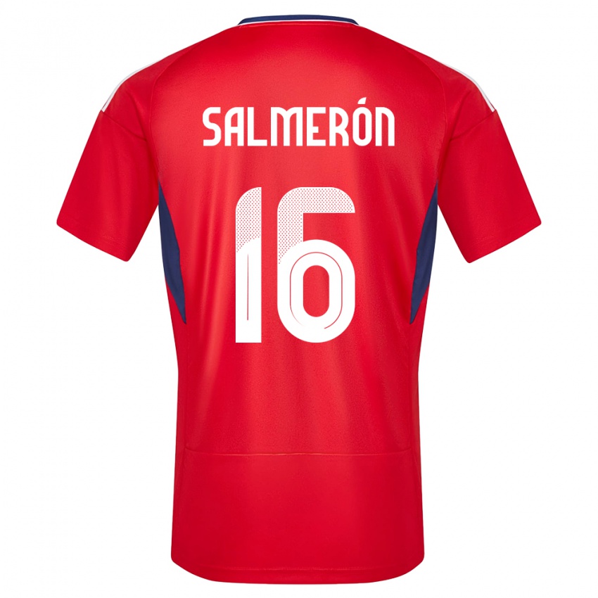 Homme Maillot Costa Rica Andrey Salmeron #16 Rouge Tenues Domicile 24-26 T-Shirt Suisse