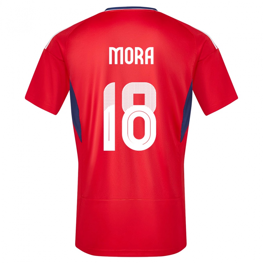 Homme Maillot Costa Rica Bayron Mora #18 Rouge Tenues Domicile 24-26 T-Shirt Suisse