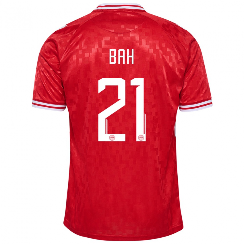 Homme Maillot Danemark Alexander Bah #21 Rouge Tenues Domicile 24-26 T-Shirt Suisse