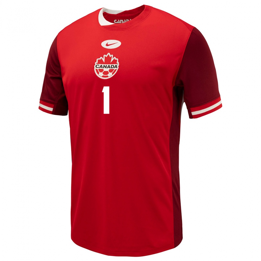 Homme Maillot Canada Kailen Sheridan #1 Rouge Tenues Domicile 24-26 T-Shirt Suisse