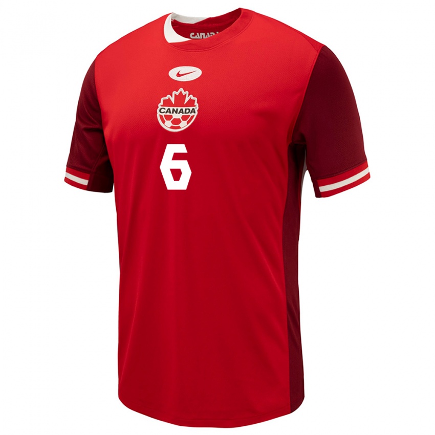 Herren Kanada Lazar Stefanovic #6 Rot Heimtrikot Trikot 24-26 T-Shirt Schweiz