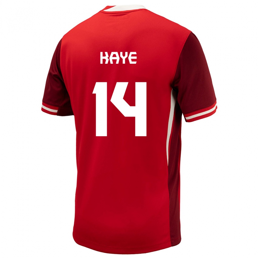 Homme Maillot Canada Mark Anthony Kaye #14 Rouge Tenues Domicile 24-26 T-Shirt Suisse