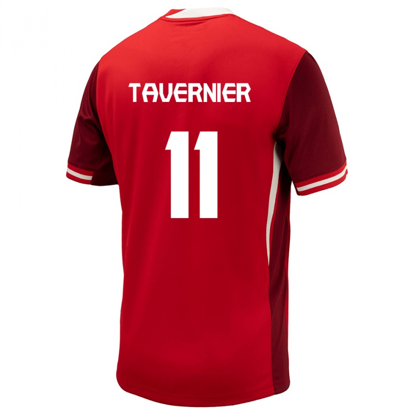 Homme Maillot Canada Kevaughn Tavernier #11 Rouge Tenues Domicile 24-26 T-Shirt Suisse