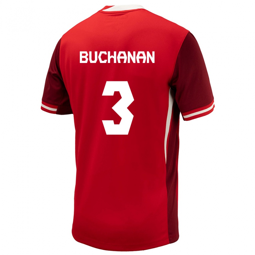 Homme Maillot Canada Kadeisha Buchanan #3 Rouge Tenues Domicile 24-26 T-Shirt Suisse