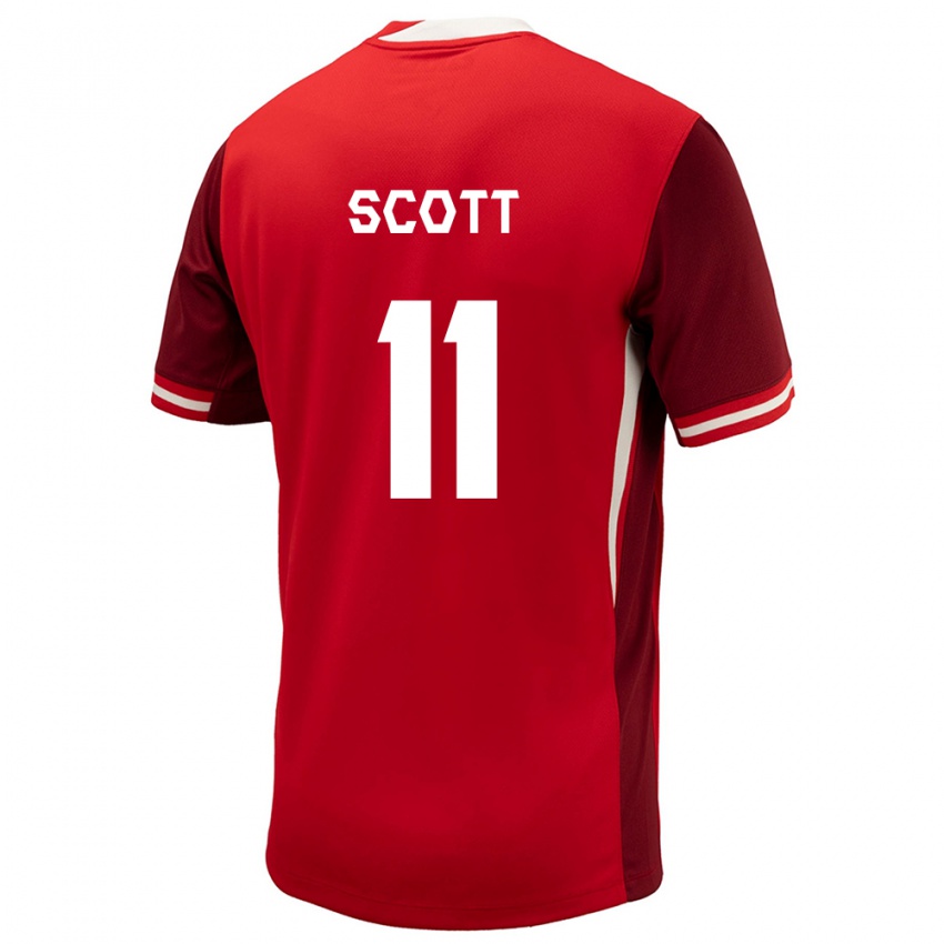 Homme Maillot Canada Desiree Scott #11 Rouge Tenues Domicile 24-26 T-Shirt Suisse
