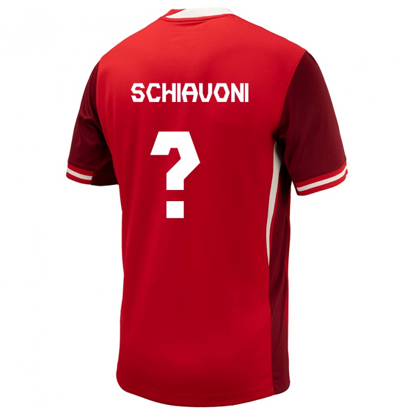 Herren Kanada Matteo Schiavoni #0 Rot Heimtrikot Trikot 24-26 T-Shirt Schweiz