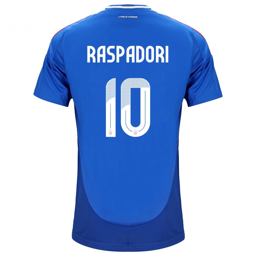 Herren Italien Giacomo Raspadori #10 Blau Heimtrikot Trikot 24-26 T-Shirt Schweiz