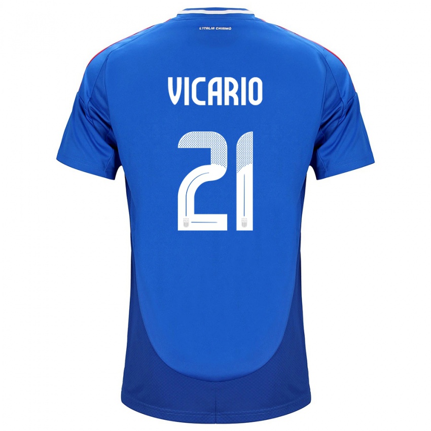 Herren Italien Guglielmo Vicario #21 Blau Heimtrikot Trikot 24-26 T-Shirt Schweiz
