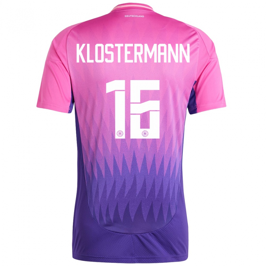 Homme Maillot Allemagne Lukas Klostermann #16 Rose-Mauve Tenues Extérieur 24-26 T-Shirt Suisse