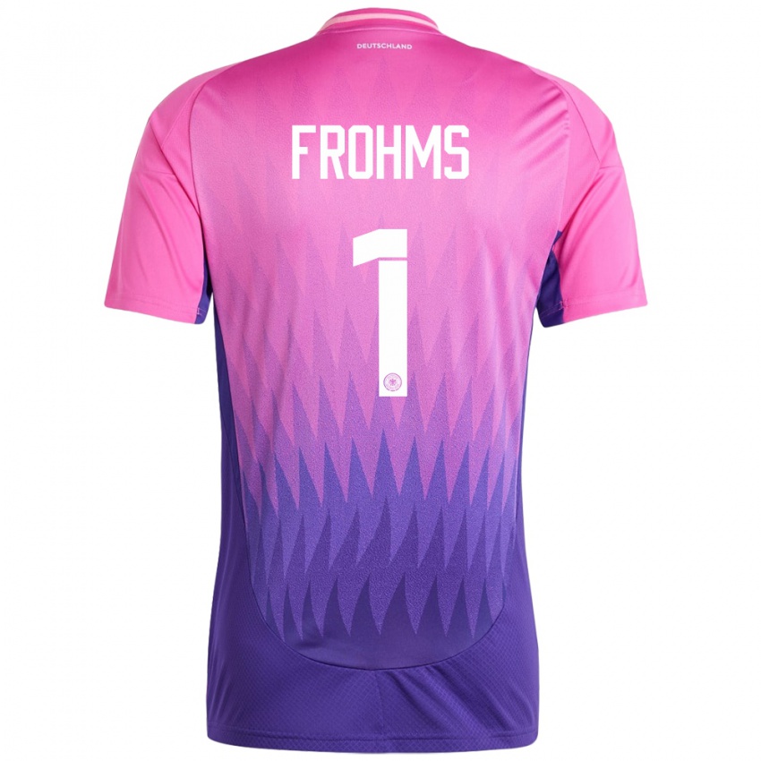 Herren Deutschland Merle Frohms #1 Pink Lila Auswärtstrikot Trikot 24-26 T-Shirt Schweiz