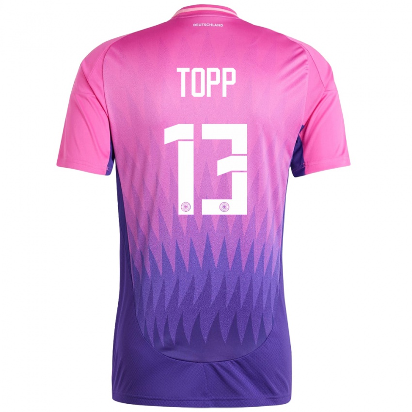 Herren Deutschland Keke Topp #13 Pink Lila Auswärtstrikot Trikot 24-26 T-Shirt Schweiz