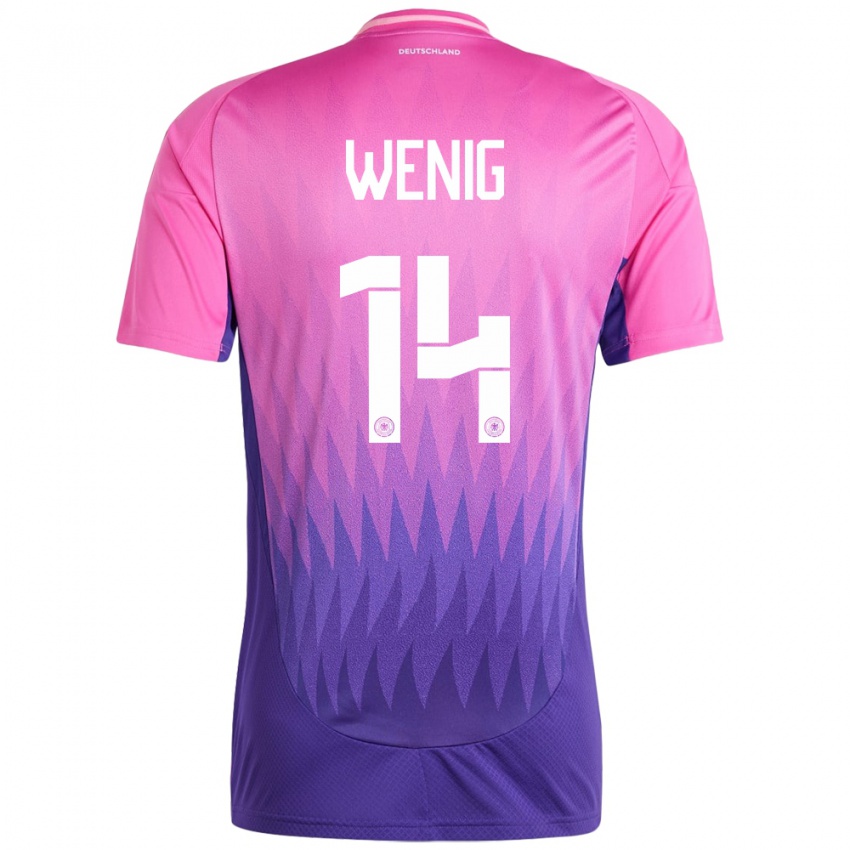 Herren Deutschland Marcel Wenig #14 Pink Lila Auswärtstrikot Trikot 24-26 T-Shirt Schweiz