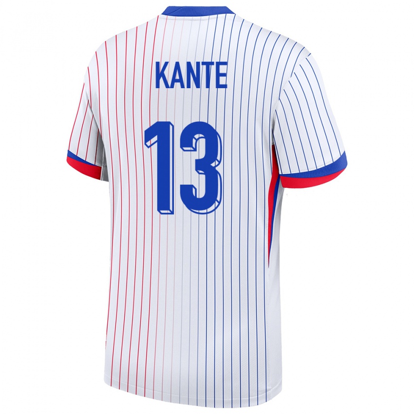 Herren Frankreich N Golo Kante #13 Weiß Auswärtstrikot Trikot 24-26 T-Shirt Schweiz