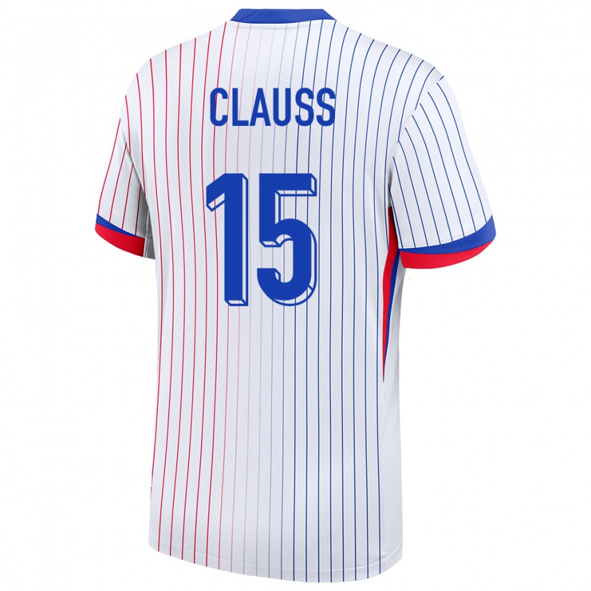 Herren Frankreich Jonathan Clauss #15 Weiß Auswärtstrikot Trikot 24-26 T-Shirt Schweiz