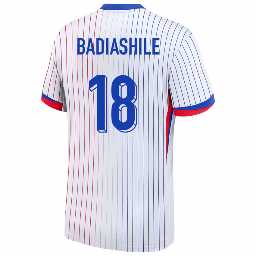 Herren Frankreich Benoit Badiashile #18 Weiß Auswärtstrikot Trikot 24-26 T-Shirt Schweiz