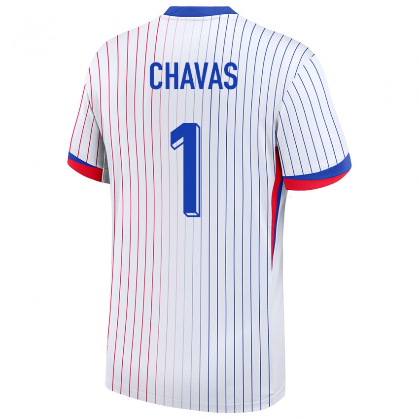 Herren Frankreich Mylene Chavas #1 Weiß Auswärtstrikot Trikot 24-26 T-Shirt Schweiz