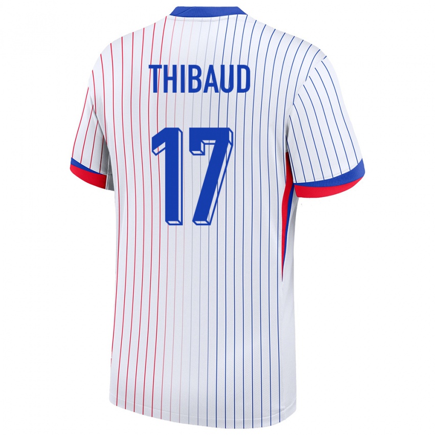 Herren Frankreich Julie Thibaud #17 Weiß Auswärtstrikot Trikot 24-26 T-Shirt Schweiz