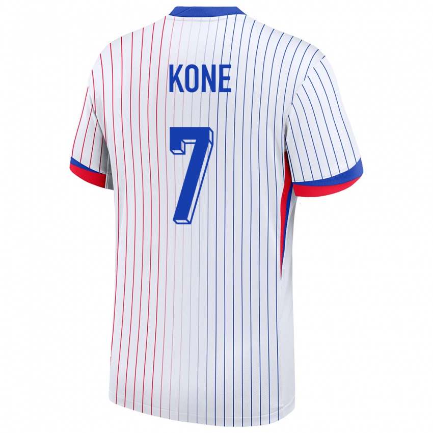 Herren Frankreich Kouadio Kone #7 Weiß Auswärtstrikot Trikot 24-26 T-Shirt Schweiz