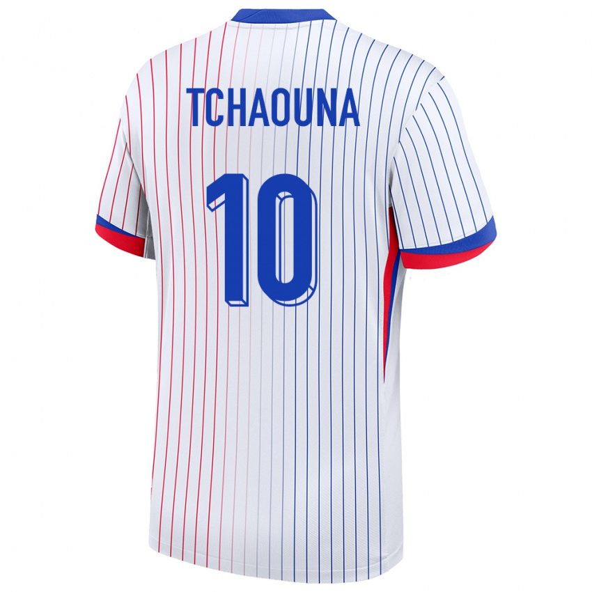 Herren Frankreich Loum Tchaouna #10 Weiß Auswärtstrikot Trikot 24-26 T-Shirt Schweiz