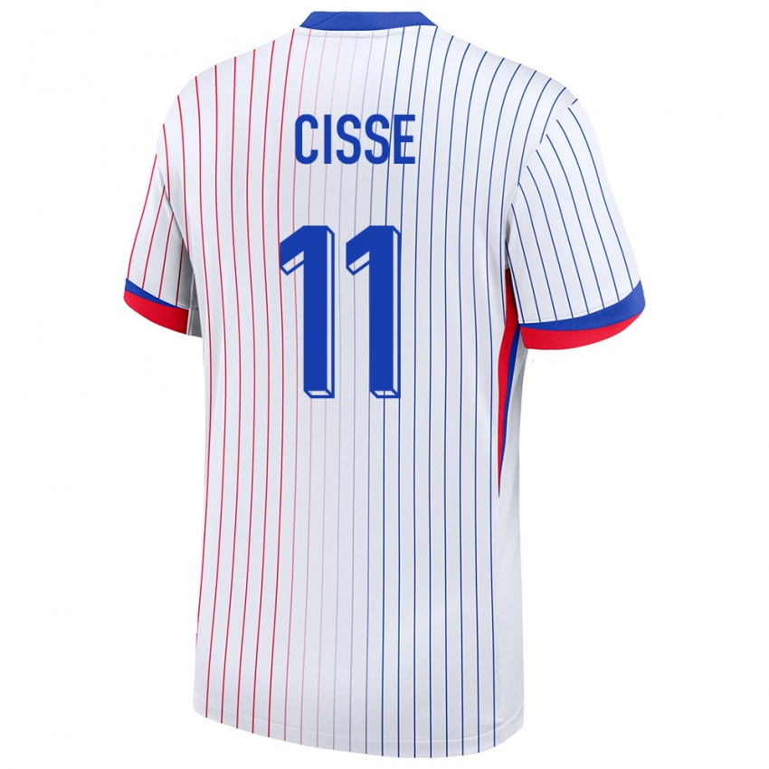 Herren Frankreich Lamine Cisse #11 Weiß Auswärtstrikot Trikot 24-26 T-Shirt Schweiz
