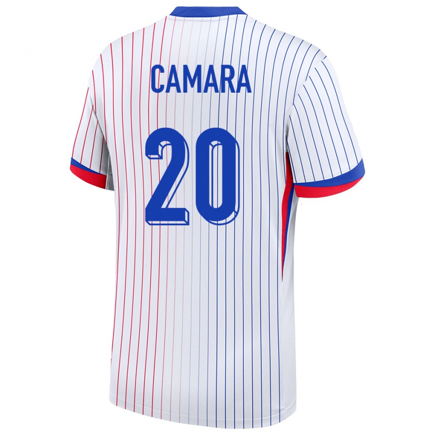 Herren Frankreich Ousmane Camara #20 Weiß Auswärtstrikot Trikot 24-26 T-Shirt Schweiz