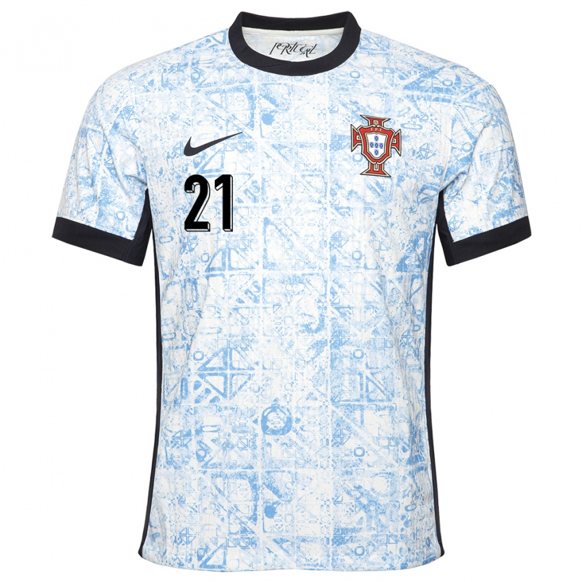 Herren Portugal Mateus Fernandes #21 Cremeblau Auswärtstrikot Trikot 24-26 T-Shirt Schweiz
