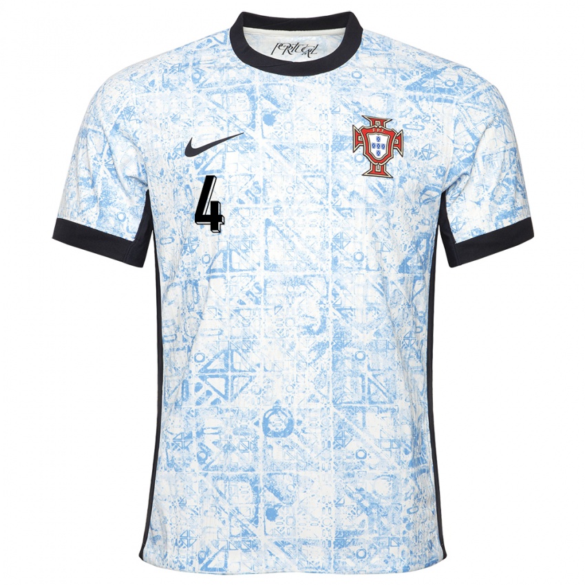 Herren Portugal Ruben Dias #4 Cremeblau Auswärtstrikot Trikot 24-26 T-Shirt Schweiz