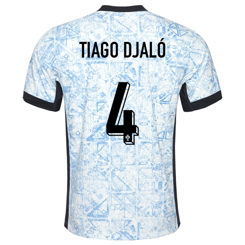 Herren Portugal Tiago Djalo #4 Cremeblau Auswärtstrikot Trikot 24-26 T-Shirt Schweiz