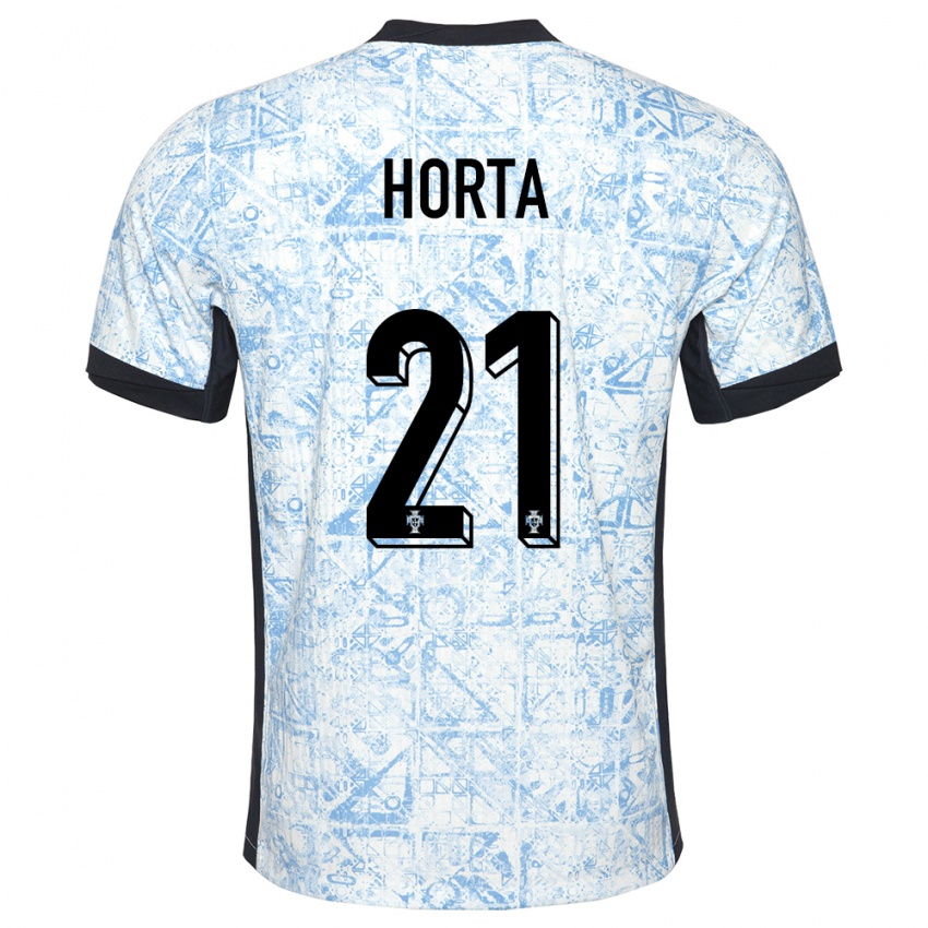 Herren Portugal Ricardo Horta #21 Cremeblau Auswärtstrikot Trikot 24-26 T-Shirt Schweiz