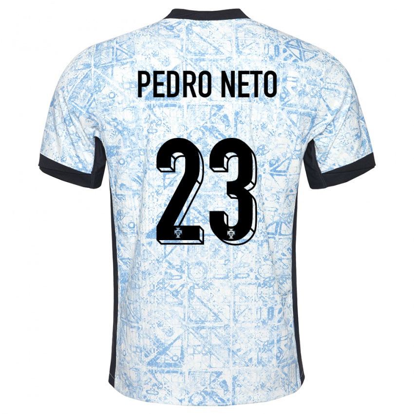 Herren Portugal Pedro Neto #23 Cremeblau Auswärtstrikot Trikot 24-26 T-Shirt Schweiz