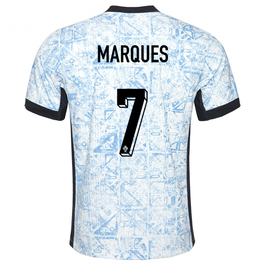 Herren Portugal Vanessa Marques #7 Cremeblau Auswärtstrikot Trikot 24-26 T-Shirt Schweiz