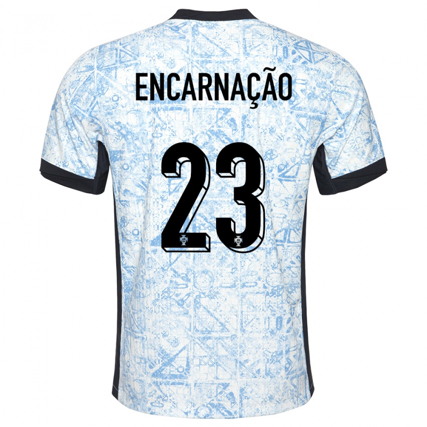 Herren Portugal Telma Encarnacao #23 Cremeblau Auswärtstrikot Trikot 24-26 T-Shirt Schweiz