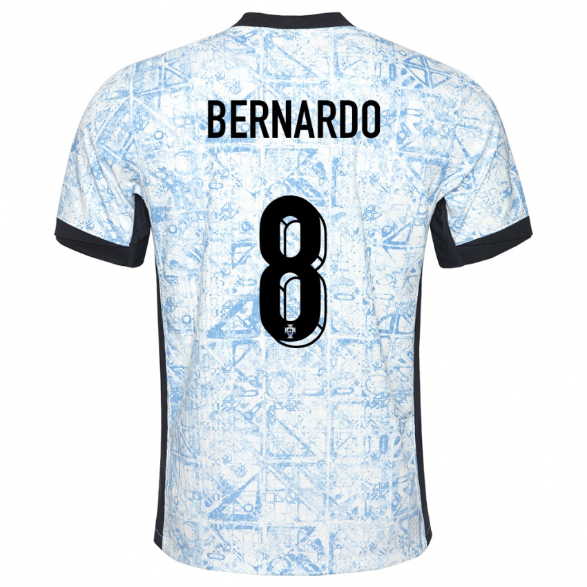 Herren Portugal Paulo Bernardo #8 Cremeblau Auswärtstrikot Trikot 24-26 T-Shirt Schweiz