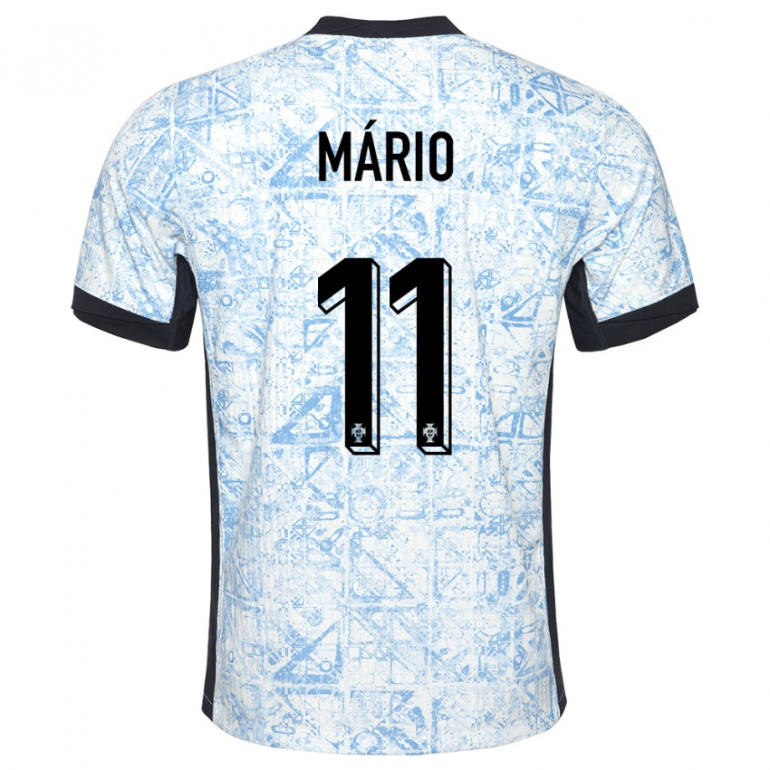 Herren Portugal Joao Mario #11 Cremeblau Auswärtstrikot Trikot 24-26 T-Shirt Schweiz