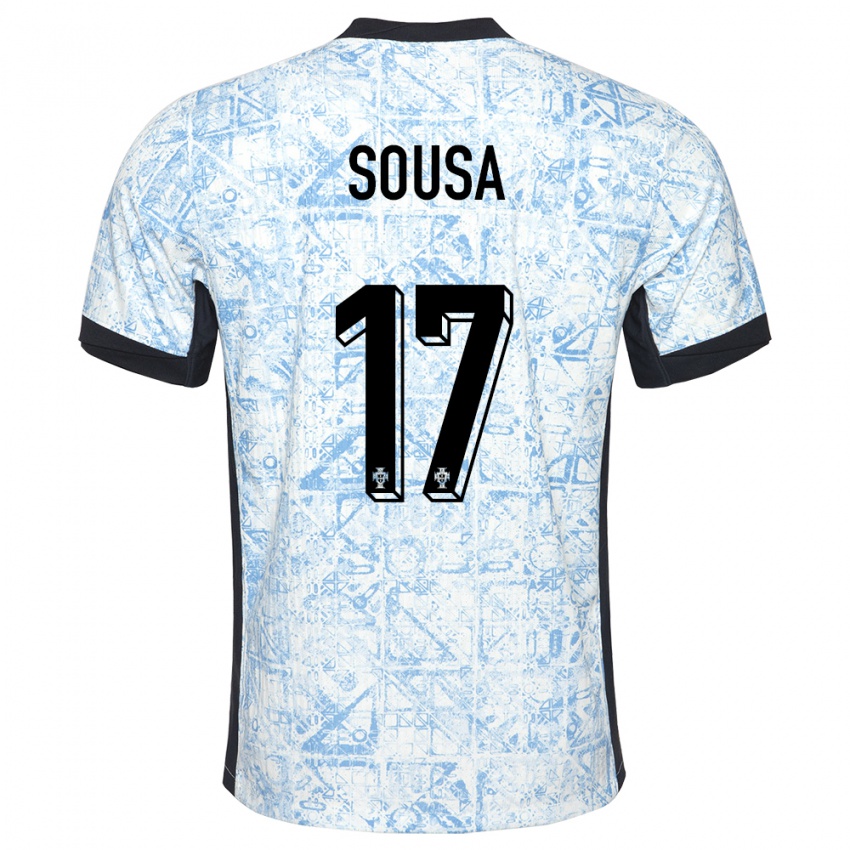 Herren Portugal Vasco Sousa #17 Cremeblau Auswärtstrikot Trikot 24-26 T-Shirt Schweiz