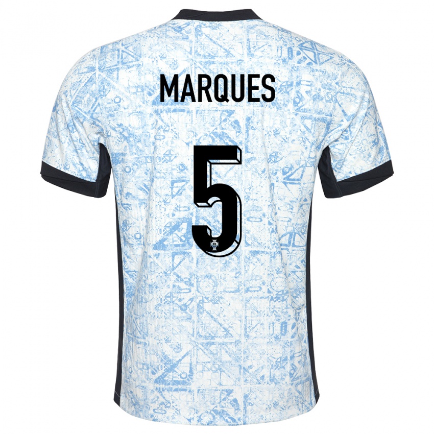 Herren Portugal Martim Marques #5 Cremeblau Auswärtstrikot Trikot 24-26 T-Shirt Schweiz