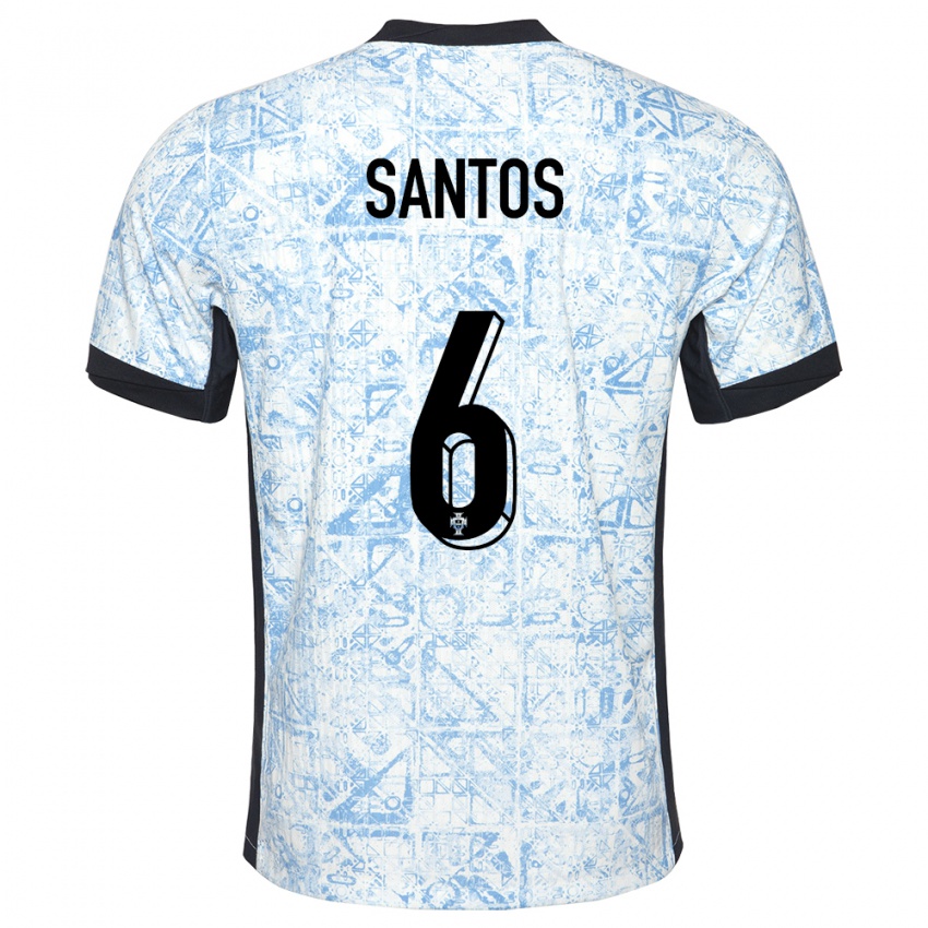 Herren Portugal Vasco Santos #6 Cremeblau Auswärtstrikot Trikot 24-26 T-Shirt Schweiz